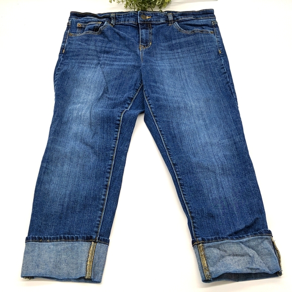 GAP Denim - Gap straight cuff denim jeans cropped size 12